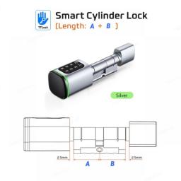 Catchface S1 Pro Adjustable TTLock APP Password RFID Card Euro Cylinder Lock Smart Door Lock Digital Keyless Replace Alexa