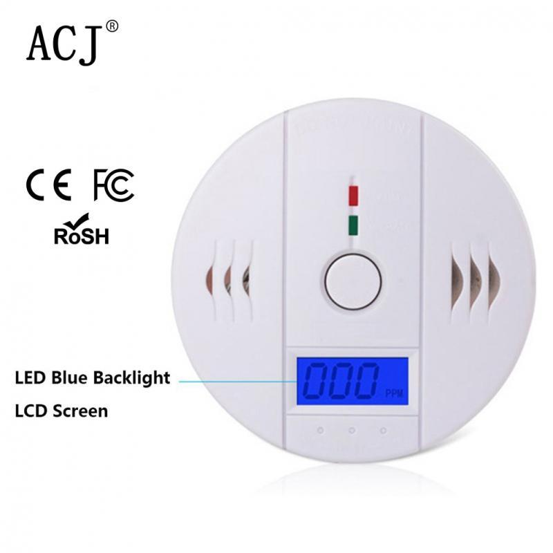 ACJ High Sensitive CO Sensor for home Wireless Carbon Monoxide Poisoning Smoke Detector Warning Alarm Detector LCD Indicator