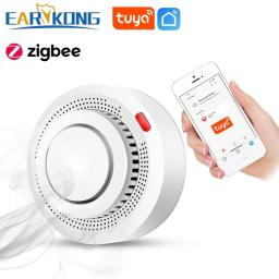 Tuya Zigbee Smoke Detector Home Kitchen Security Safety Prevention Smoke Sensor Sound Alarm Work With Zigbee Hub Smart Life APP