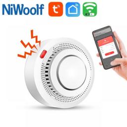 Tuya Wifi Smoke Detector Fire Sensor 80db Sound Alarm Smokehouse Combination Detection Smart Home Security Alarm