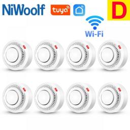 Tuya WiFi Smoke Detector 80db Sound Alarm Wholesale Fire Sensor Smokehouse Combination Smart Home Security Alarm System