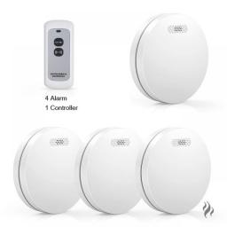 Support Multiple Devices Interlinked Alert Smoke Detector 433MHz Wireless Connect Remote Control Fire Safety Alarm Sound Sensor