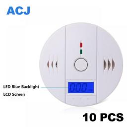 5/10pcs Home Security 85dB CO Sensor Alarm Carbon Monoxide Poisoning Alarm Detector Warning High Sensitive LCD Photoelectric