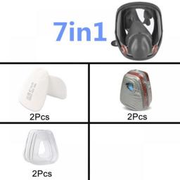 3 Interface Gas Mask With Filter Cotton And Box Full Face Facepiece Respirator