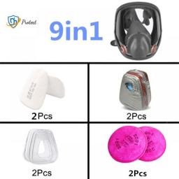 15/17/27 In 1 Chemical Respirator 6800 Dust Respirator Full Filter Wide Field Full Face Mask Welding Spray Paint Insecticide