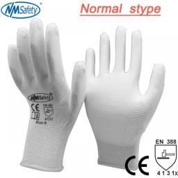 24Pieces/12 Pairs Industrial Protective Work Safety Gloves Black Pu Nylon Cotton Glove With Garden NMSafety Brand All Sizes