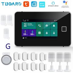TUGARD G60 Tuya WiFi Gsm Security Alarm System Fingerprint Armed Temperature Humidity Display 433MHz Wireless Smart Home Burglar