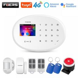 FUERS W204 4G GSM WIFI Tuya Smart Home Alarm System Kit Wireless Alarm Security System IP Camera Control Autodial 8 Languages