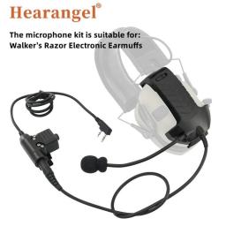 Tactical Headset Microphone Y-Line Kit For Walker's Razor Electronic Earmuffs With Tactical U94 PTT For Baofeng Walkie-talkies