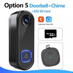 TUYA Video Doorbell WiFi  Wireless Outdoor Door Bell Camera AC Power 1080P Video Door Phone Waterproof IP65 Alexa Google Home