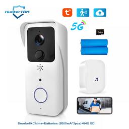 5G 2.4G WiFi Video Doorbell 1080P Tuya Smart Outdoor Wireless Intercom Waterproof Wireless Camera With AC/DC Power Supply