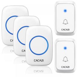 CACAZI A06 DC Battery-operated Wireless Waterproof Doorbell 300M Remote 36 Chimes Cordless Home Cordless Call Bell