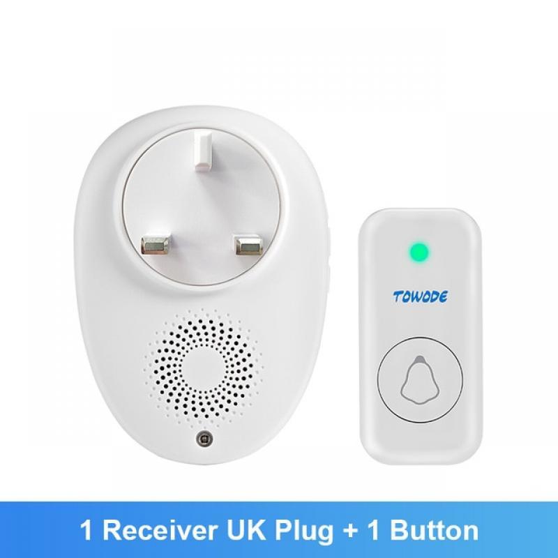 TOWODE M521 Doorbell Waterproof Bell Wireless Chime Alarm Kit  Intelligent 57 Songs Smart Doorbell Alarm With Battery