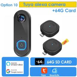 TUYA WiFi Doorbell Camera 1080P Outdoor Video Door Bell AC Power Alexa Mini Door Phone Waterproof IP65 GoogleHome Smart Life