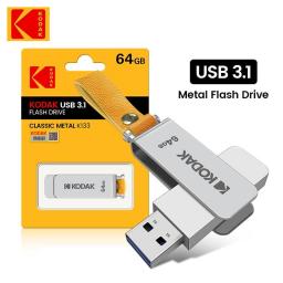 Original KODAK K133 U Disk USB3.0 32GB 64GB Metal Flash Drive Car USB3.2 Flash Drive 128G 256gb Speed 120MB/s Memory Stick