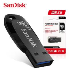SanDisk USB 3.0 Flash Disk 128GB 64GB 32GB Mini Key Pendrive With Lanyard Black FlashDrive Memory Stick For Computer