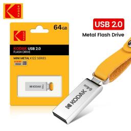 New KODAK Metal Flash Drive USB2.0 Pendrive  32GB 64GB MINI U-diskb Memoria Usb2.0 High Speed For Pc Cars Landyard For Keys