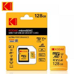 Original Kodak U3 Micro Sd Card 32GB 64GB SDHC 128GB 256GB SDXC Class 10 Flash Memory Card C10 Microsd Tf Card With Sd Adapter