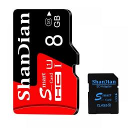 SHANDIAN Red TF Smart SD Car CD Player Memory Capacity Expansion 8GB 16GB 32GB 64GB 128GB Free Gift Comes With SD Card Adapter