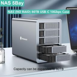 Yottamaster 5Bay HDD/SSD Enclosure Support USB3.1 (GEN2) Type-C 10Gbps Compatibility 2.5/3.5