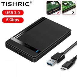 TISHRIC HDD Case SATA To USB3.0  HDD Enclosure 2.5 Inch Hard Drive Case Support  6Gbps Mobile External HDD Case For PC Laptop