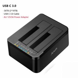 ALXUM Dual-bay Hard Drive Docking Station For 2.5/3.5 Inch HDD SSD SATA To USB C 3.0 HDD Docking Station Supports Offline Clone
