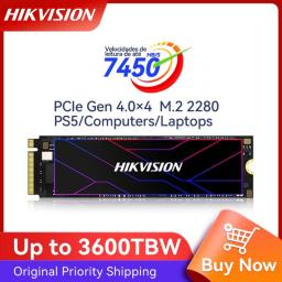 HIKVISION SSD 7450MB/S 3600TBW PCIE 4.0 NVME M2 2280 512gb 1tb 2tb Official Hard Disk Drive For Laptop Free Shipping
