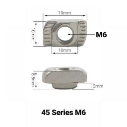 10Pcs M3 M4 M5 M6 M8 Drop In T Nut Hammer Head Sliding Nut Fasten Connector For Aluminum Extrusion Profile 2020 3030 4040 4545
