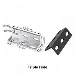 4Pcs Single Double Triple Universal L Type Support Brackets Fitting Angle Aluminum Connector For Aluminium Profile