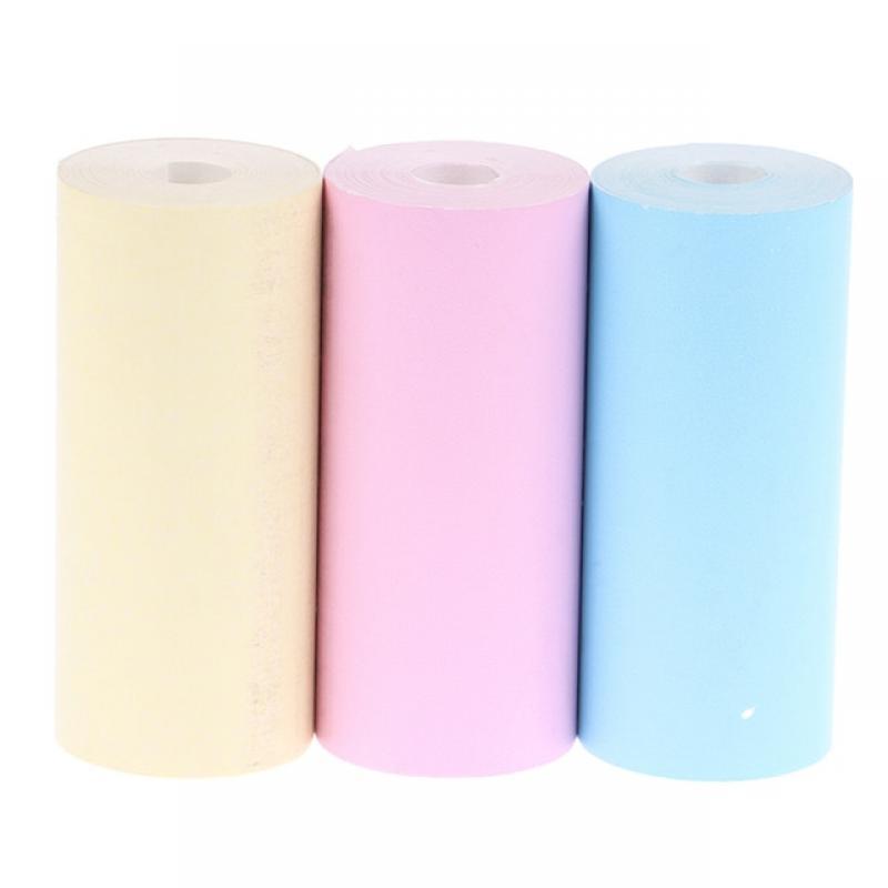 3 Rolls Thermal Paper Sticker Paper Label Paper Photo Paper Color Paper for Instant Printer Camera Dual Len Screen Video Sticker