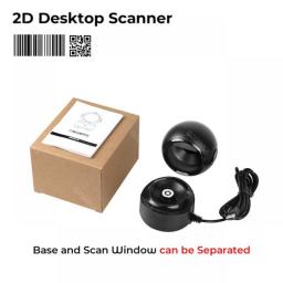 OBS2009 USB 1D 2D Desktop Barcode Scanner Automatic Sensing Scanning Omnidirectional Hands-Free Barcode Reader Wireless Scanner