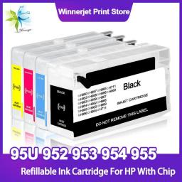 95U 951 952 953 954 955 Permanent Chip Refillable Ink Cartridge For HP OfficeJet Pro 7720 7740 8210 8216 8710 8720 8740 Printers