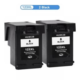HUHIKAB 2X 123XL Ink Cartridges Refilled For HP123 XL Deskjet 1110 1111 2130 2132 3630 3632 ENVY 4521 4522 4513 4520 Printer