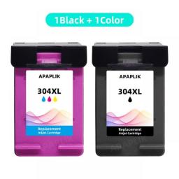 APAPLIK Remanufacture 304xl Replacement For HP304 Ink Cartridge For HP 304 XL Deskjet 2620 All-in 3700 3720 3752 5000 5010 5030