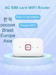 4G Router Wireless Lte Wifi Modem Sim Card Router MIFI Pocket Hotspot 8 WiFi Users Built-in Battery Portable WiFi
