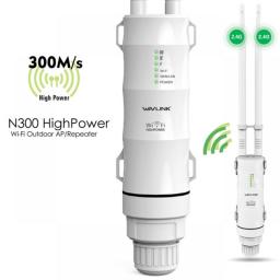 Wavlink High Power 300Mbps Wireless Wifi Repeater Outdoor 2.4G Wireless Wifi Router /Long Range Extender POE High Gain Antennas