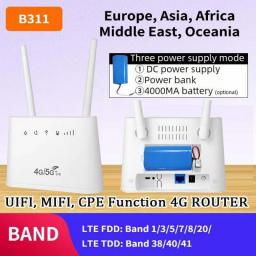 B311B IPTV Networking USB Modem 3G Wi-Fi 4000mAh Battery Pocket Wireless Router 4g SIM Card LTE Mobile Hotspot 32 Users RJ45 LAN