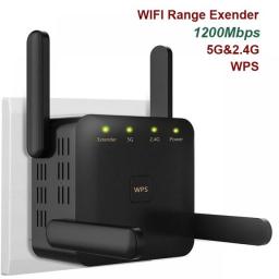 5 Ghz WiFi Extender Long Range Wireless WIFI Booster AC1200 Adapter 1200Mbps Wi-Fi Amplifier 802.11N Wi Fi Signal Repeator