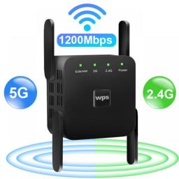 1200Mbps Wireless WiFi Repeater 2.4G 5G Dual-band WiFi Amplifier Network Signal Expander WiFi Booster WPS WiFi Repeater