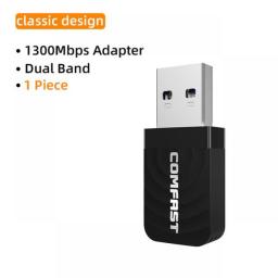 2.4G 5Ghz 1300Mbps Usb Wireless Network Card Usb 3.0 Lan Ethernet Wi-Fi Dongle Antenna AP Dual Band Wifi Adapter For PC Laptop