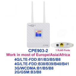 TIANJIE 4G Wifi Router Unlock LTE Sim Card Wireless Modem External Antennas WAN/LAN RJ45 Port Mobile Hotspot With Smart Display
