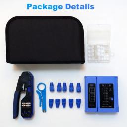 RJ45 Crimp Tool All-in-One Network Crimper CAT6 Crimp Tool Kit Network Cable Tester Wire Stripper Connectors  Protective Cover