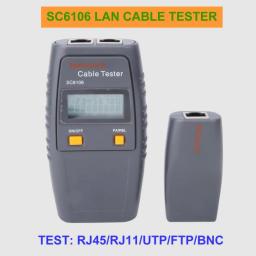 SC6106 Network LAN Cable Tester Electrical Line Finder Testing RJ45/RJ11/UTP/FTP/BNC Networking Tool