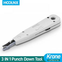 Hoolnx Krone Punch Down Tool With Flat Head Screw Spudger, Pull Hook For Wall Plate, Patch Panel Installation IDC/Network