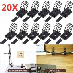 5/10/20PCS USB Cable Organizer Self Adhesive Cable Clips Table Adjustable Management Cord Holder For Car Home Wire Bobbin Winder