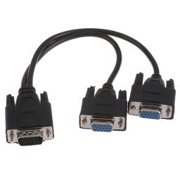 2020 NEW 15Pin VGA Male To 2 Vga Svga Female Adapter Splitter Video Monitor Cable