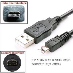 UC-E6 Digital Camera USB Data Cable Mini 8 Pin  For Nikon CoolPix Fuji Panasonic Olympus Sony 1M 1.5M