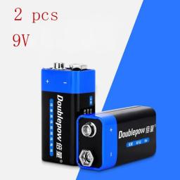 2 PCS 9 Volt Battery 9V Battery Disposable Carbon = Multimeter Alarm Microphone 6F22 Iron Case Dry Battery