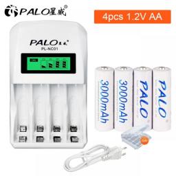 PALO 4-24pcs 100Percent Original 1.2V AA Rechargeable Battery 3000mAh Ni-MH NIMH AA Rechargeable Batteries For Camera Flashlight Toy