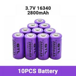 2800mAh Rechargeable 3.7V Li-ion 16340 Batteries CR123A Battery For LED Flashlight Travel Wall Charger 16340 CR123A Battery